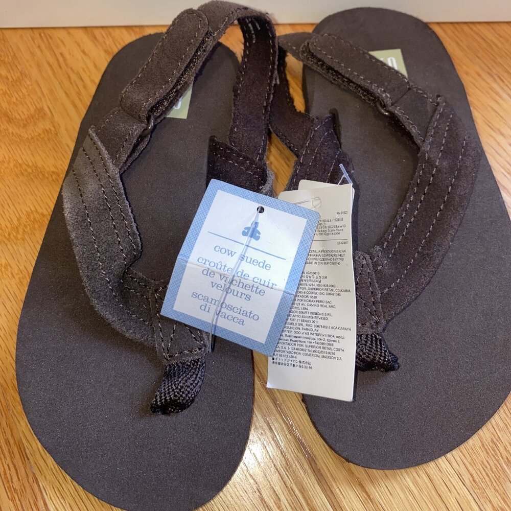 NWT, Gap, Boys Size 9T-10T, Brown Cow Suede Sandals